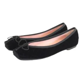 37195 - Black Suede Flats for Teen/Women by Pretty Ballerinas