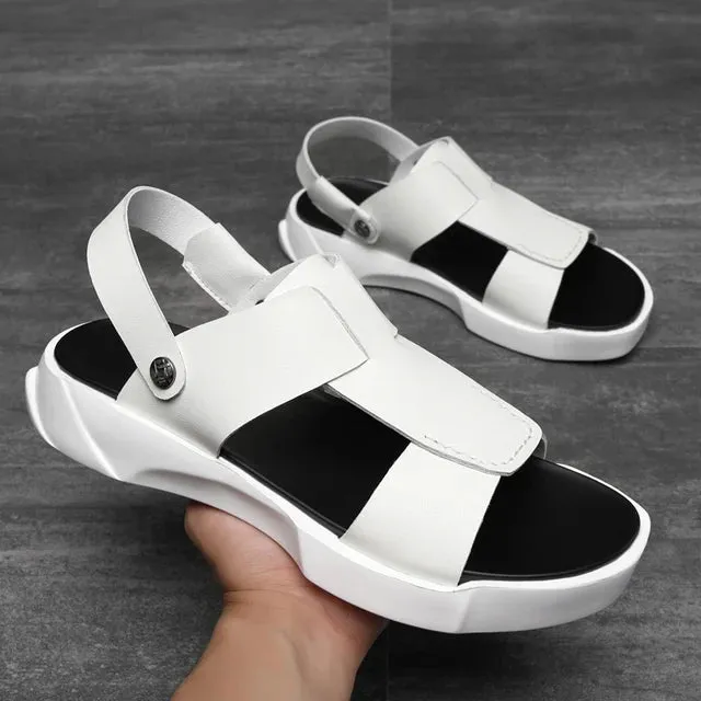 Casual PU Leather Solid Sandals