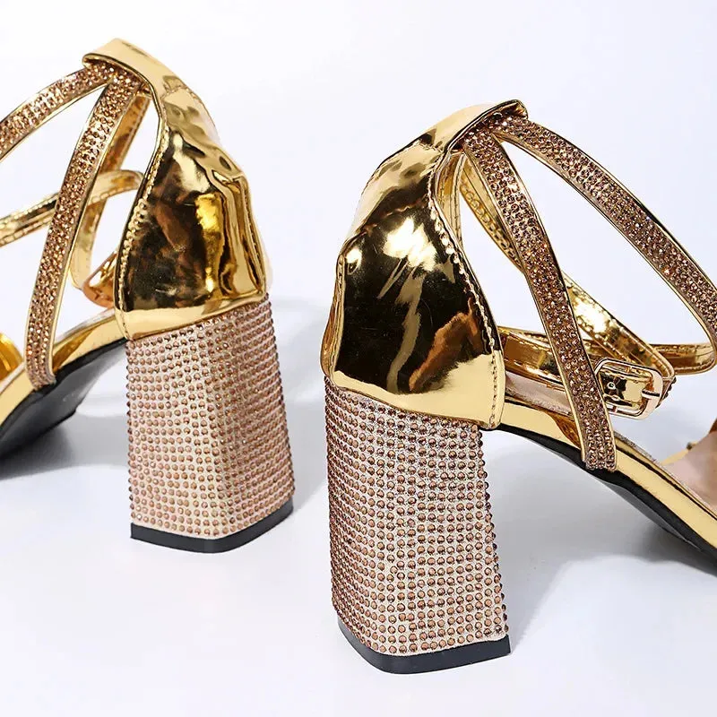 Casual Rhinestone Party Pumps Sandals