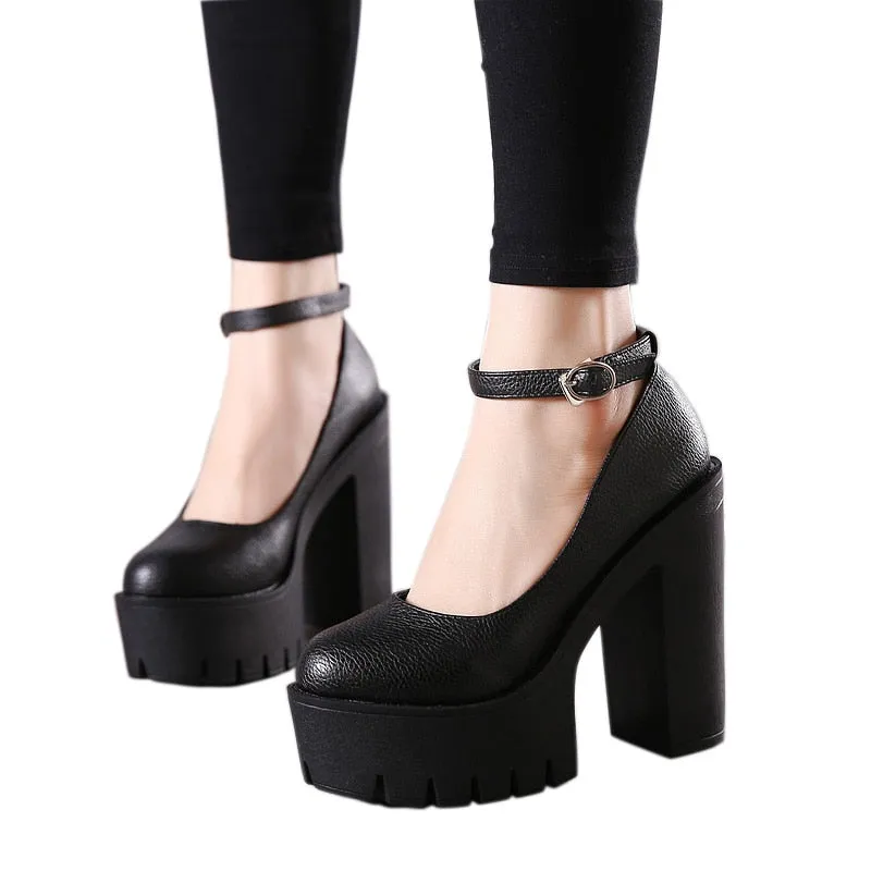 Casual Square-Heeled Ankle Strap Sandals