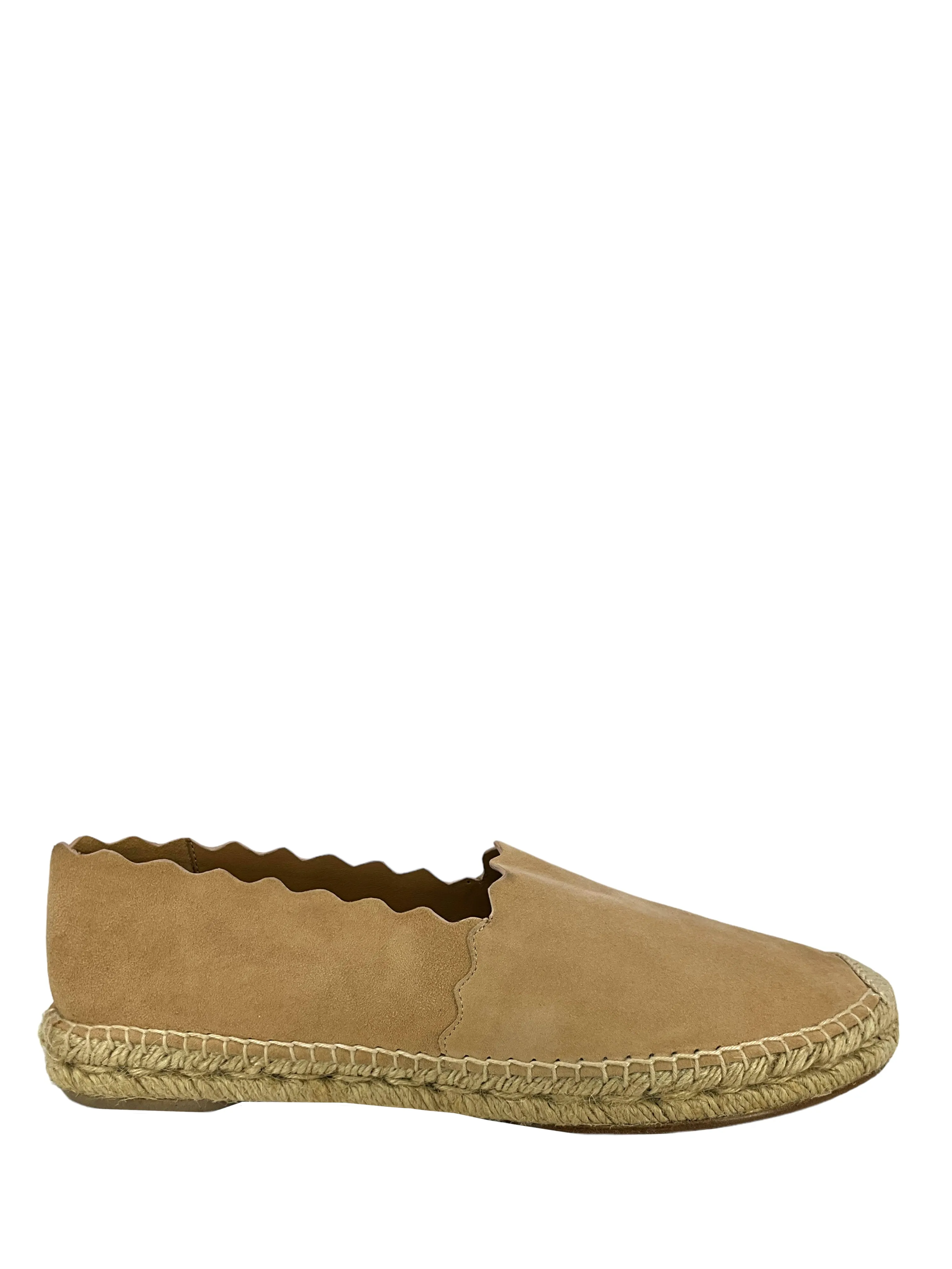 Chloe Lauren Scalloped Suede Espadrilles Size 10