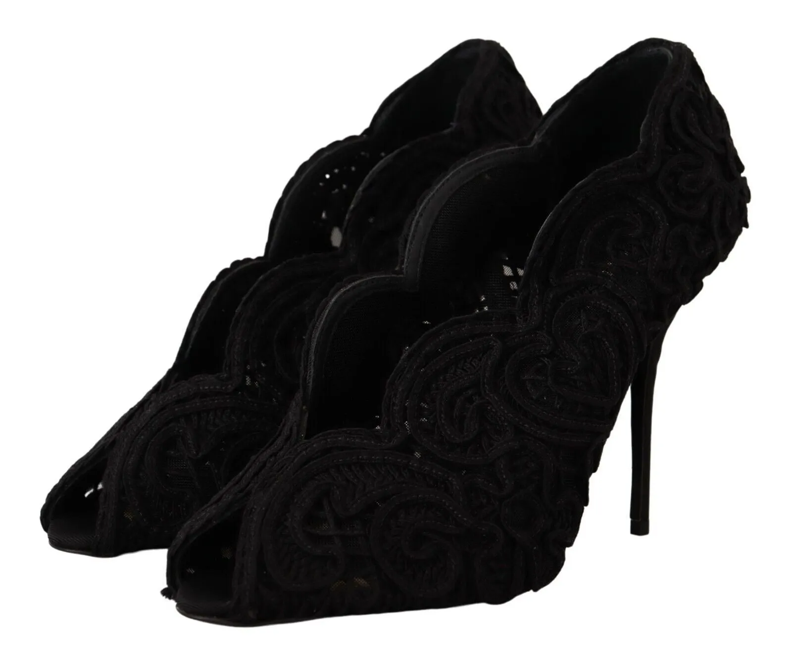 Dolce & Gabbana Elegant Black Lace Stiletto Heels