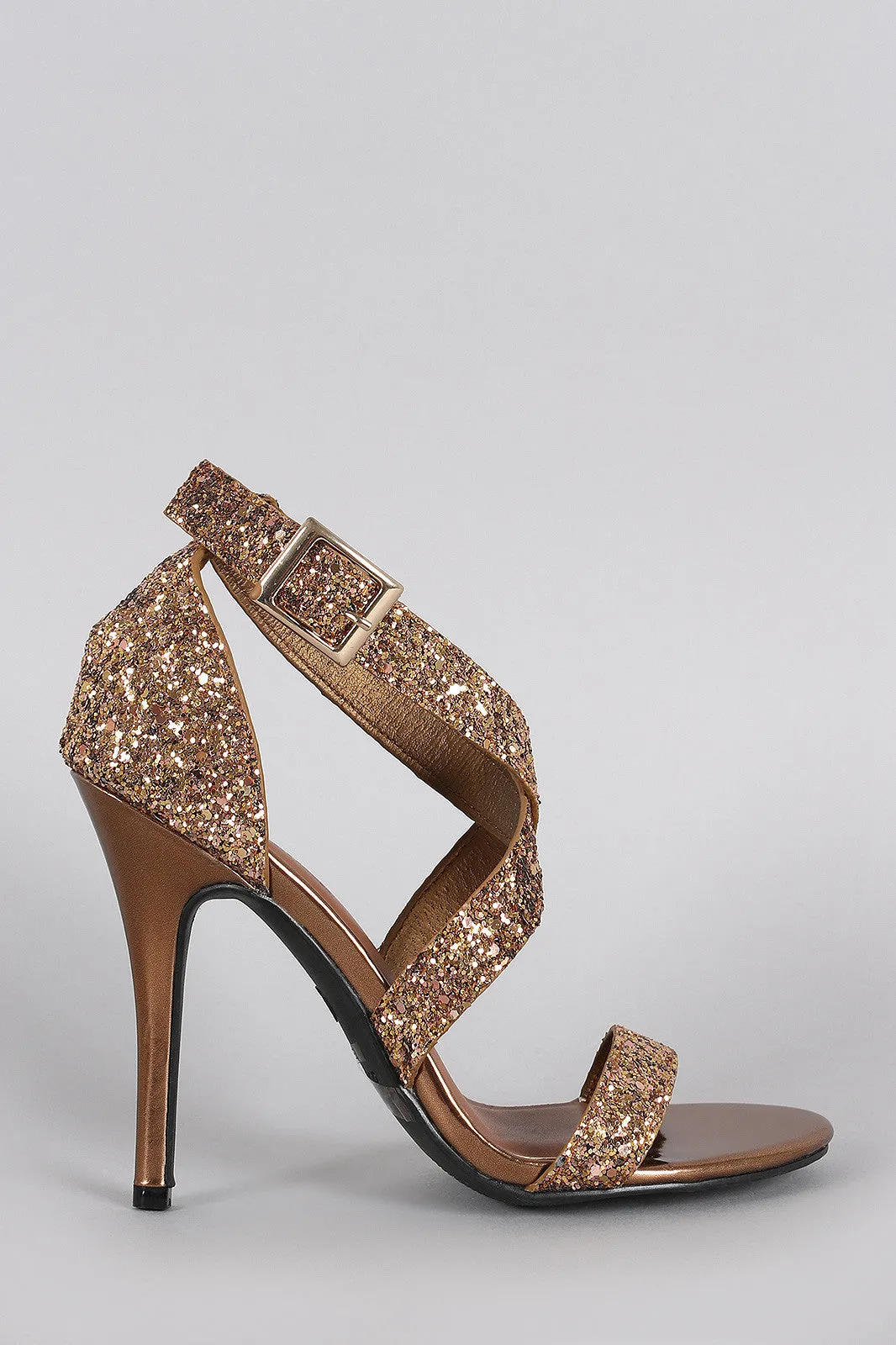 Dollhouse Glitter Crisscross Open Toe Heel