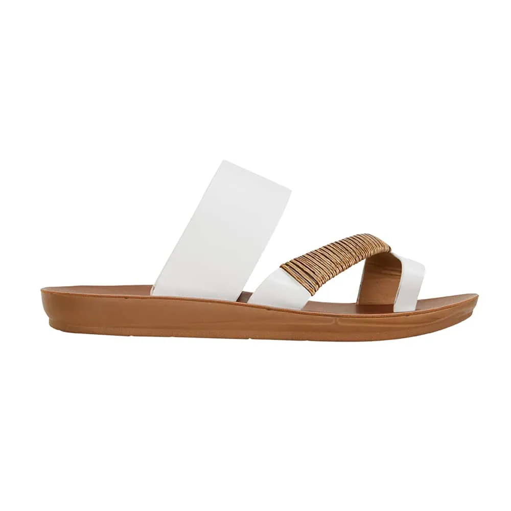 Gidget Sandal in White Smooth