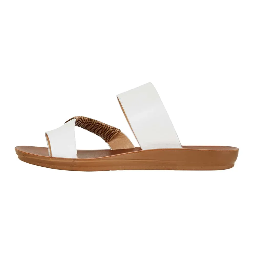 Gidget Sandal in White Smooth