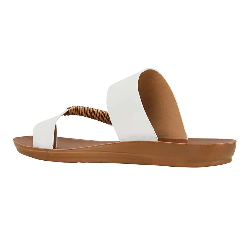 Gidget Sandal in White Smooth