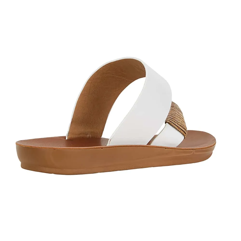 Gidget Sandal in White Smooth