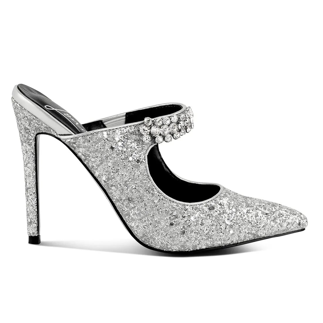 Glitter Diamante High Heeled Sandals