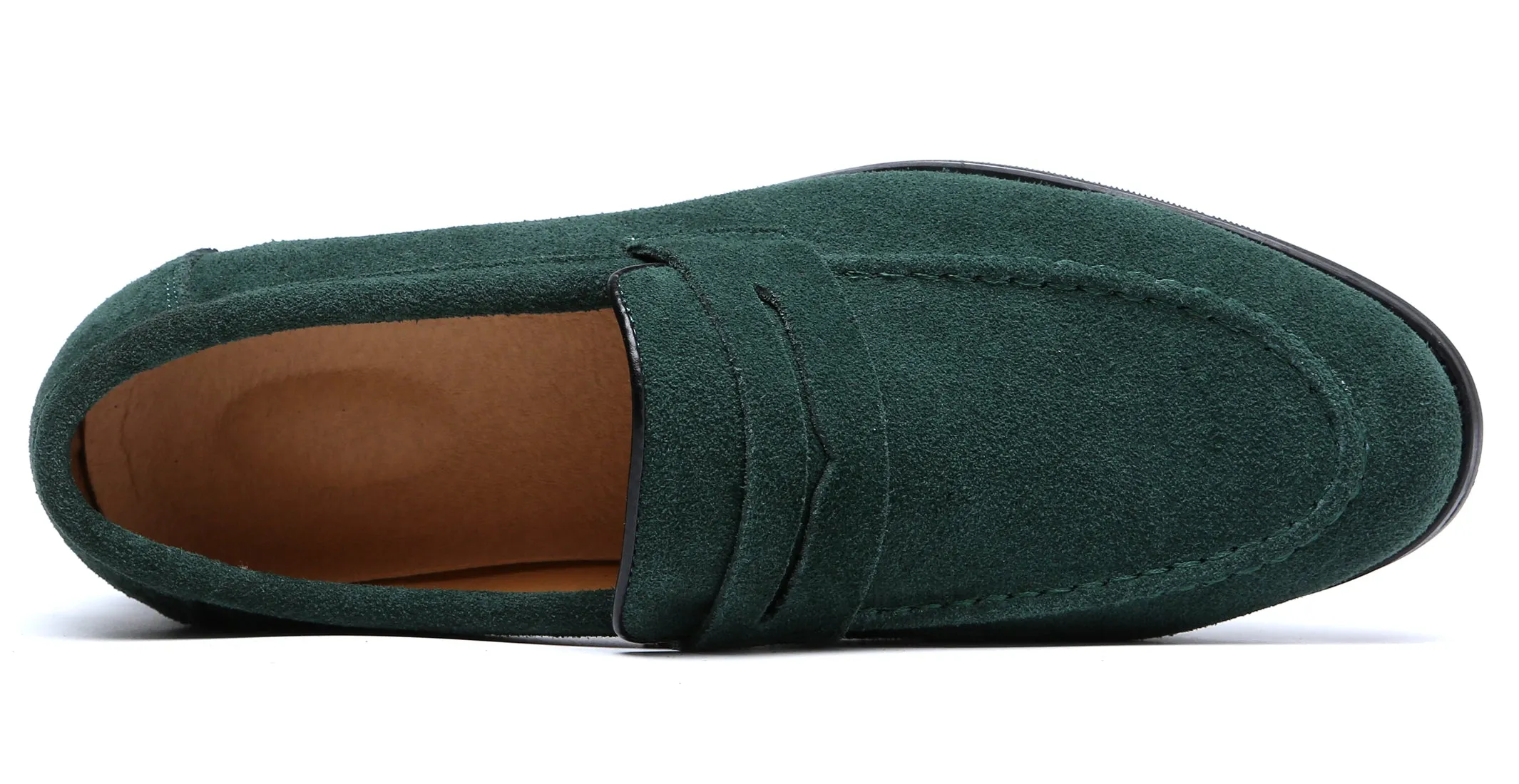 Men's Moc Toe Suede Penny Loafers