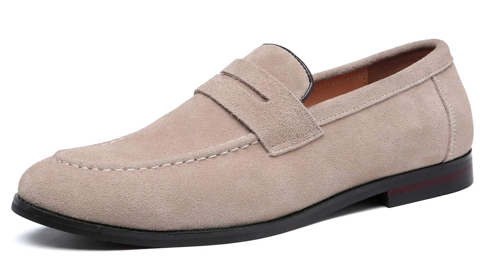 Men's Moc Toe Suede Penny Loafers