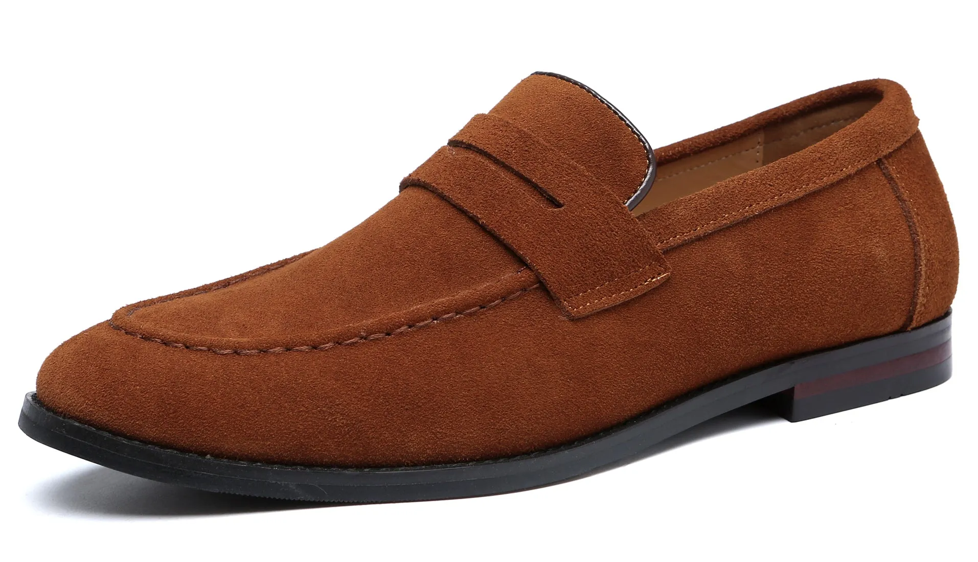 Men's Moc Toe Suede Penny Loafers