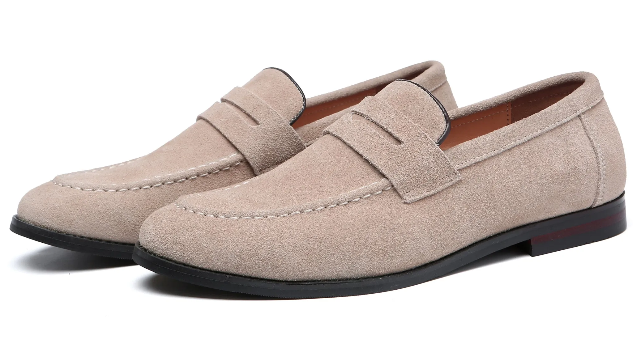 Men's Moc Toe Suede Penny Loafers