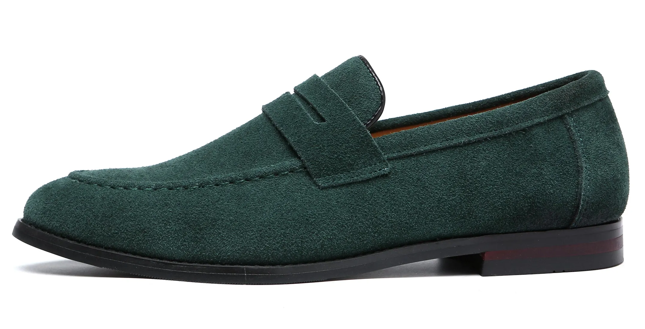 Men's Moc Toe Suede Penny Loafers