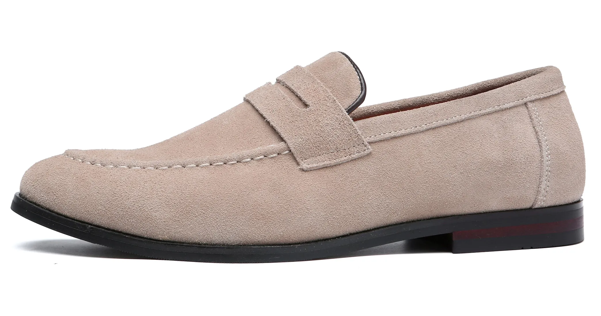 Men's Moc Toe Suede Penny Loafers