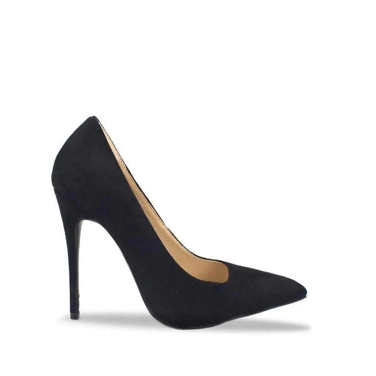 Mila High Stiletto Heel Court Shoe In Black Suede