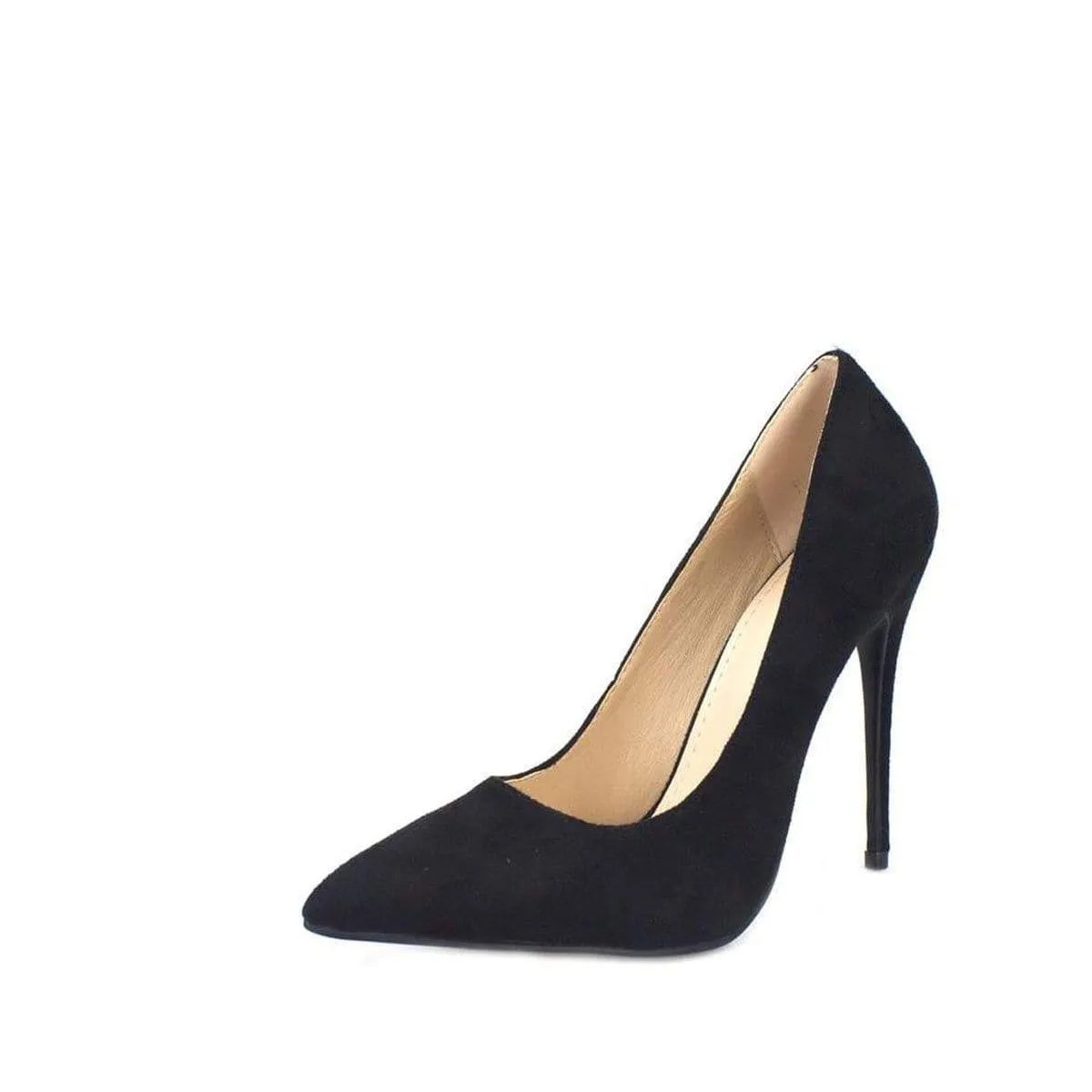 Mila High Stiletto Heel Court Shoe In Black Suede