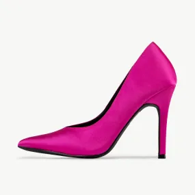 RAID Maliny Court Heel in Hot Pink Satin