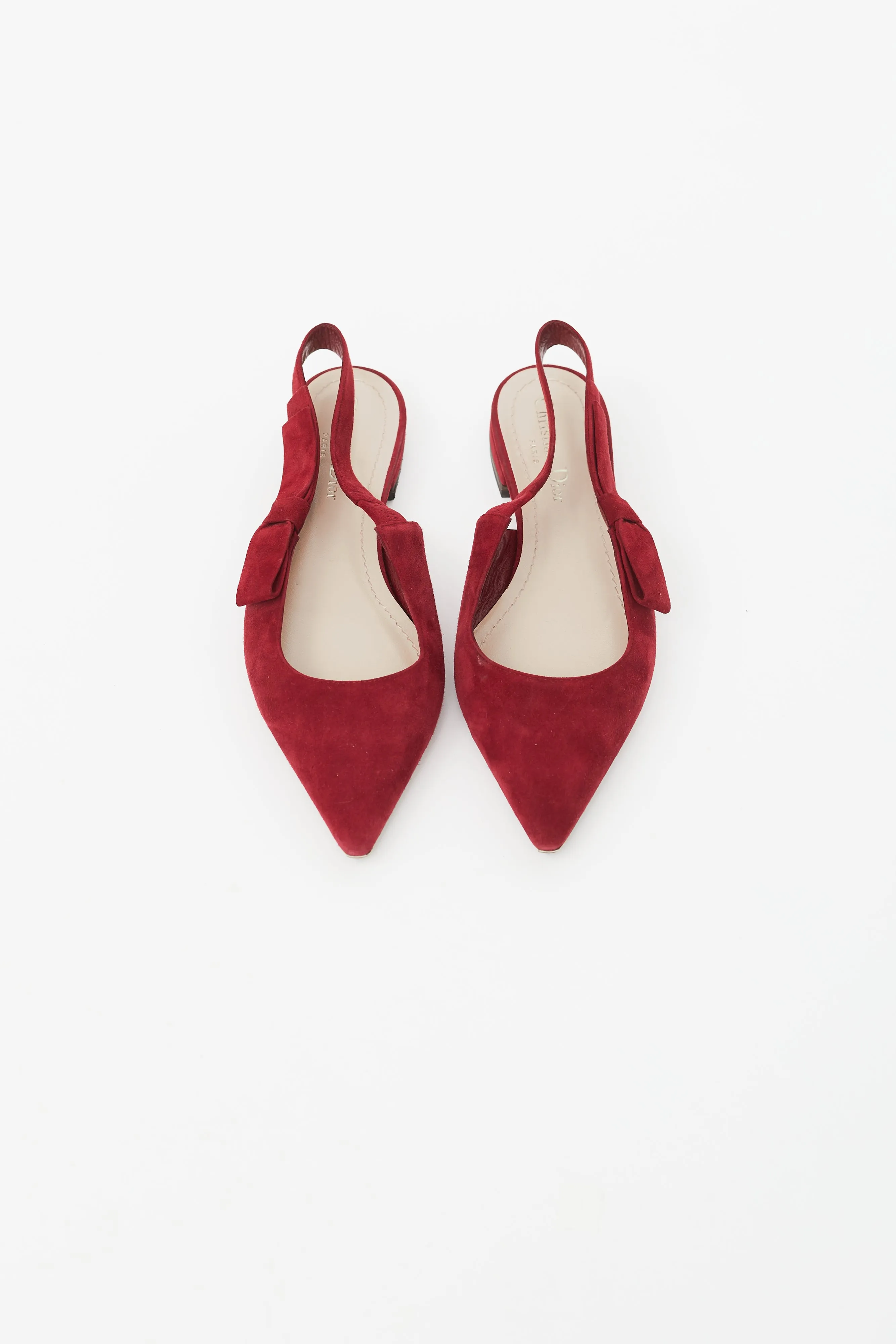 Red Suede Slingback Flat