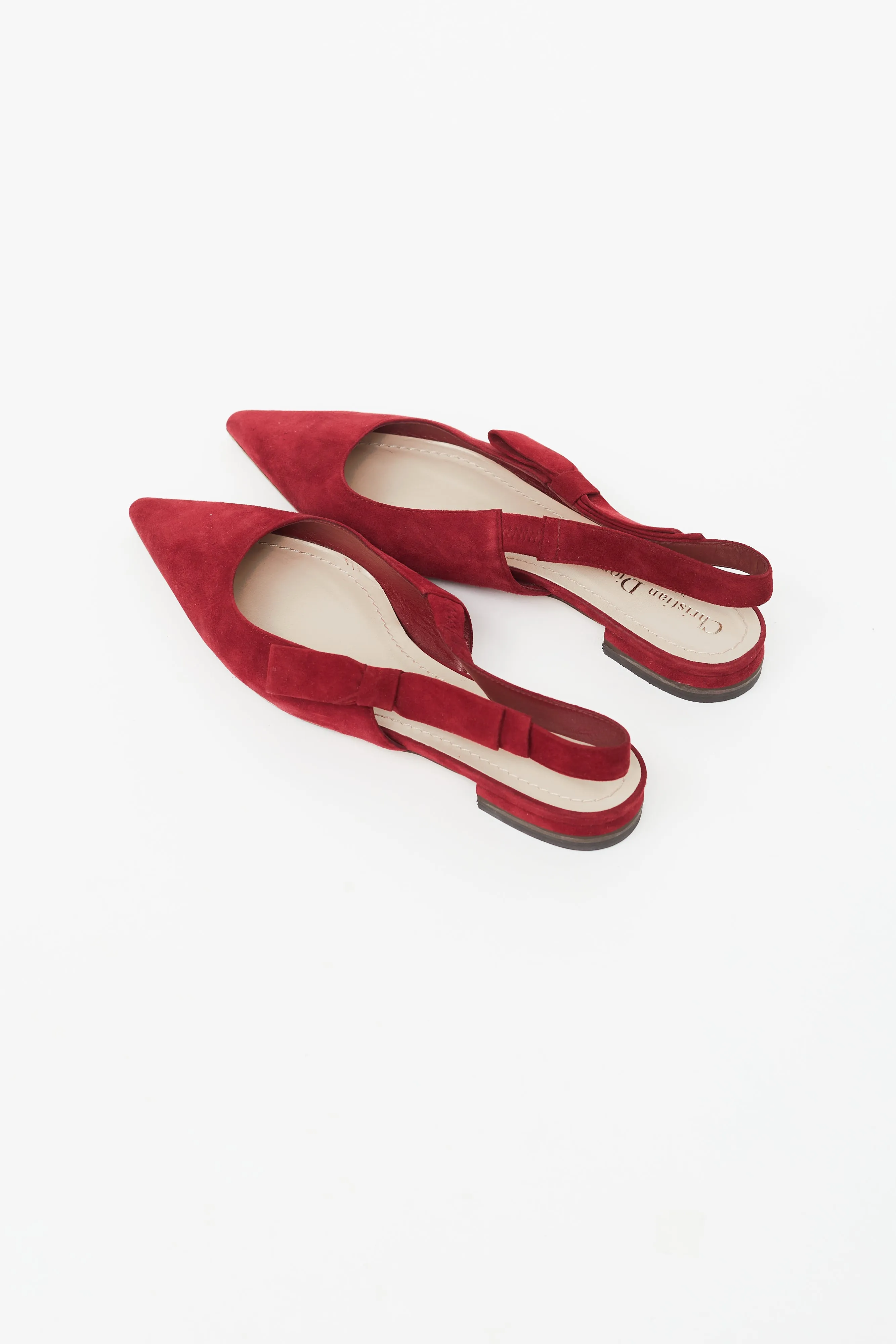 Red Suede Slingback Flat