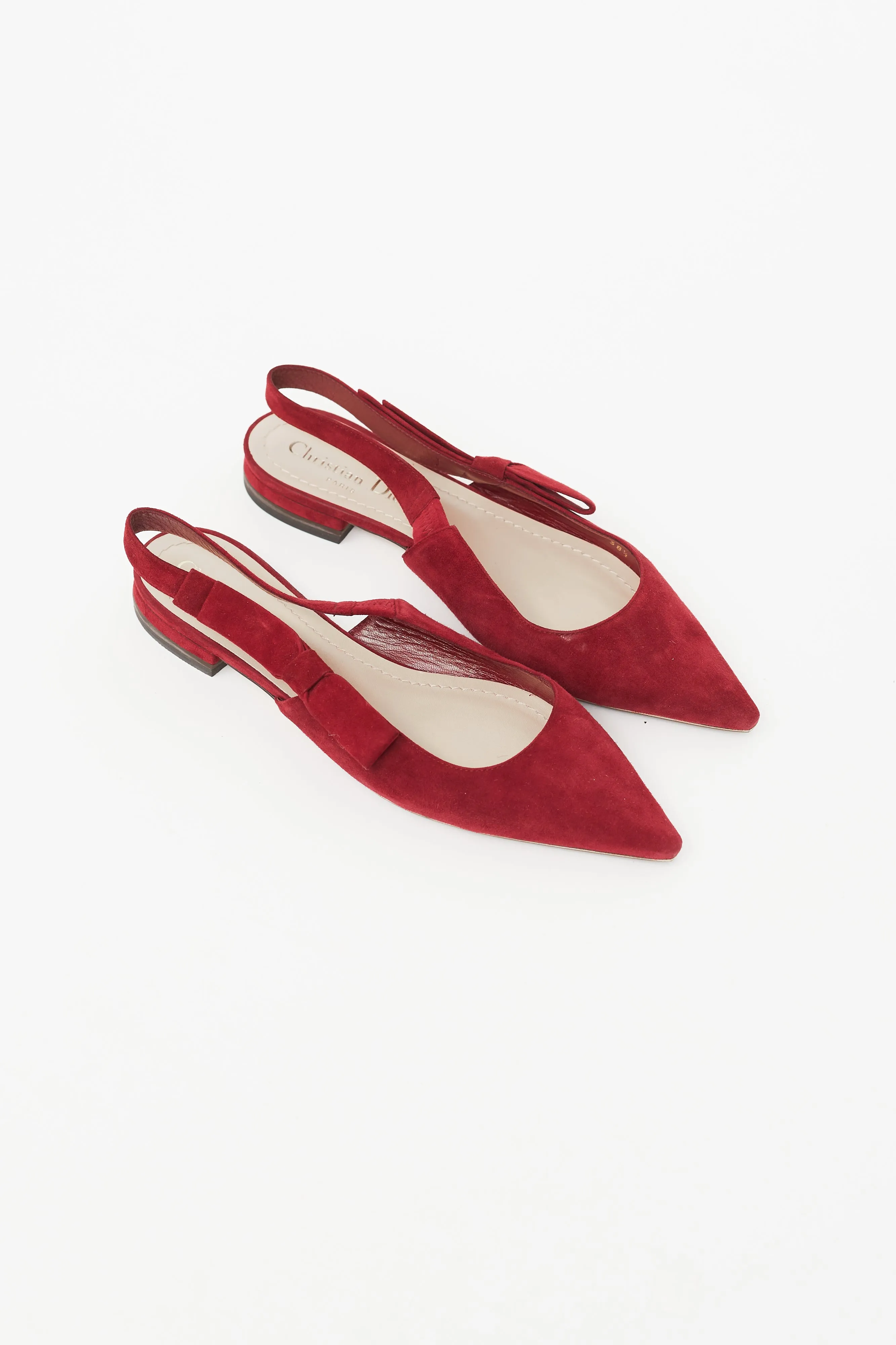 Red Suede Slingback Flat