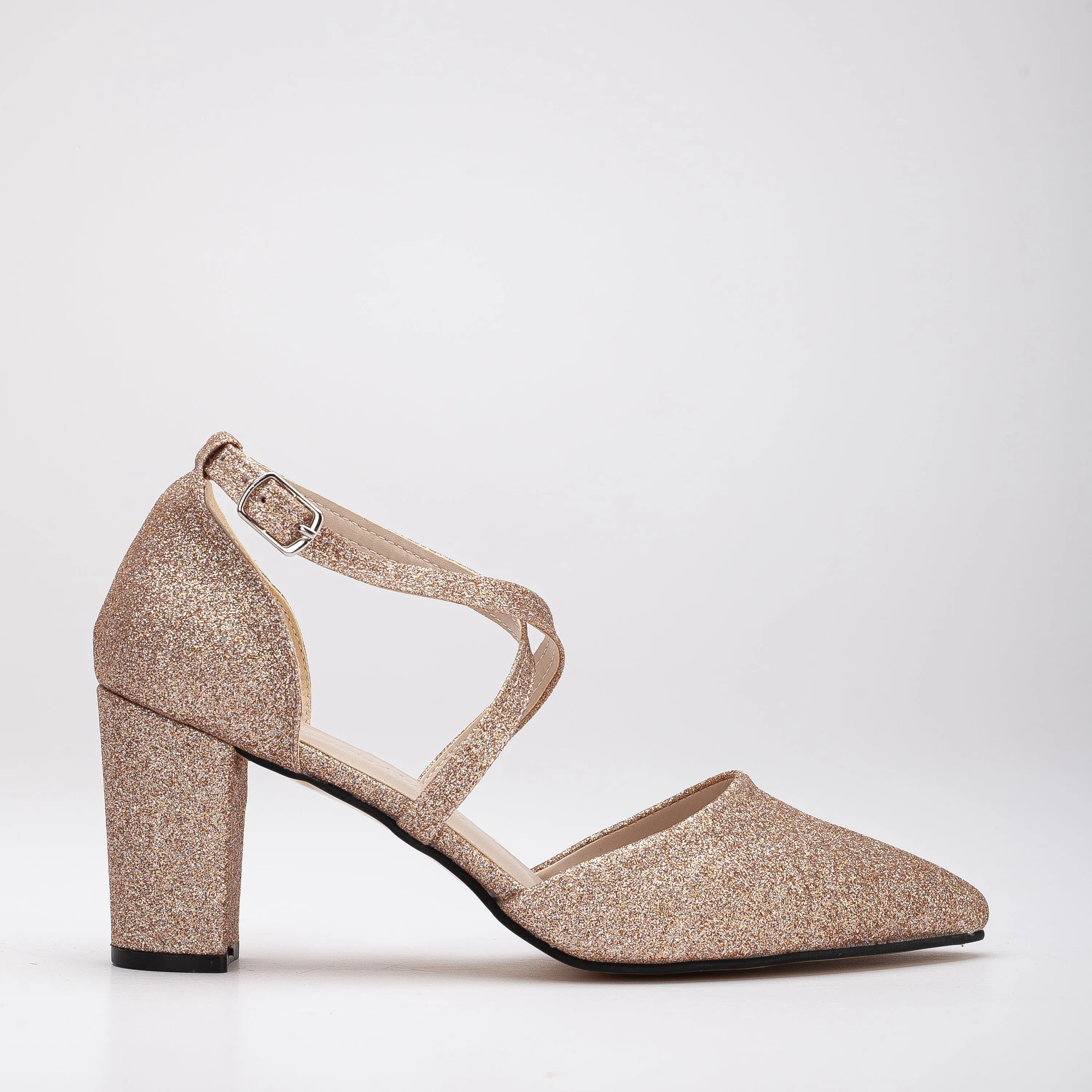 Sina - Rose Gold Glitter Wedding Shoes