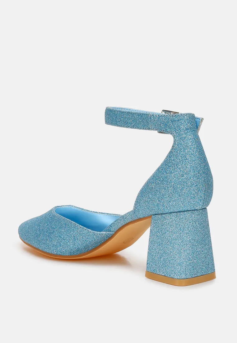 Taznia Glitter Block Heel Sandals